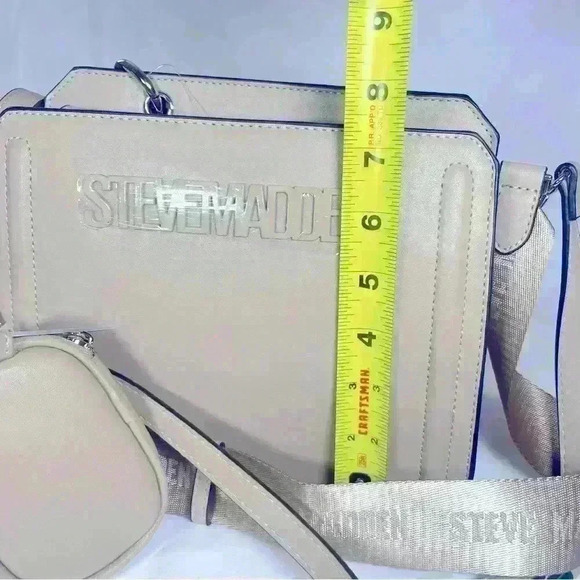 Steve Madden Chalk Bevelyn  w/AirPod Case Crossbody Bag Purse Satchel - Picture 5 of 11